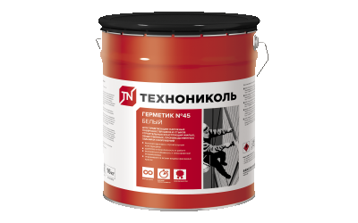 Герметик бутил-каучуковый ТехноНИКОЛЬ №45 (белый), ведро 16 кг